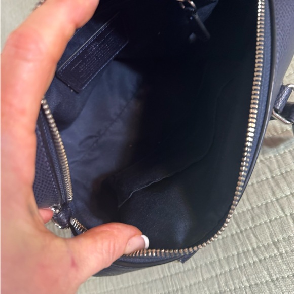 EUC-COACH Floral Mini Bennet Satchel Coated Cavas F55466 Handbag Pink Navy - Picture 8 of 16